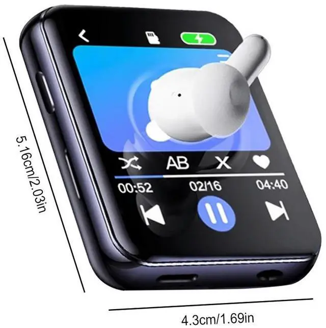 Main image of Music Player BT 5.4 Touch Screen Portable Player Built-in Speaker Recorder Camera Video Player for Travel Sport