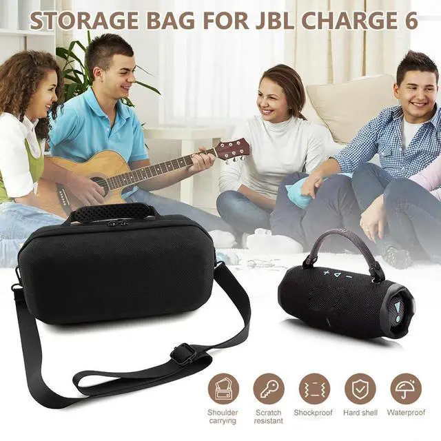 Alt view image 2 of 3 - Protective Cover with Adjustable Shoulder Strap Carrying Case Bag for JBL Charge 6 Wireless BT Speaker