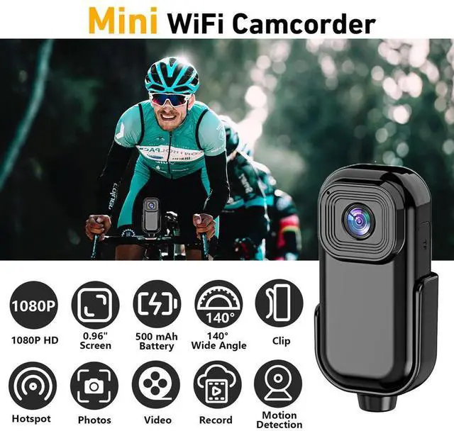 Alt view image 3 of 3 - HD 1080P Video Recording Pocket Camera 140 Degree Wide Angle Mini Camera with Screen Back Clip Sport DV Law Enforcement VCR