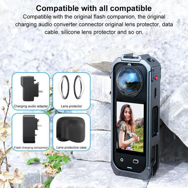 Alt view image 3 of 3 - Protective Frame Aluminum Alloy Protective Case Magnetic Quick Release Expansion Bracket for X5 Camera Accessories