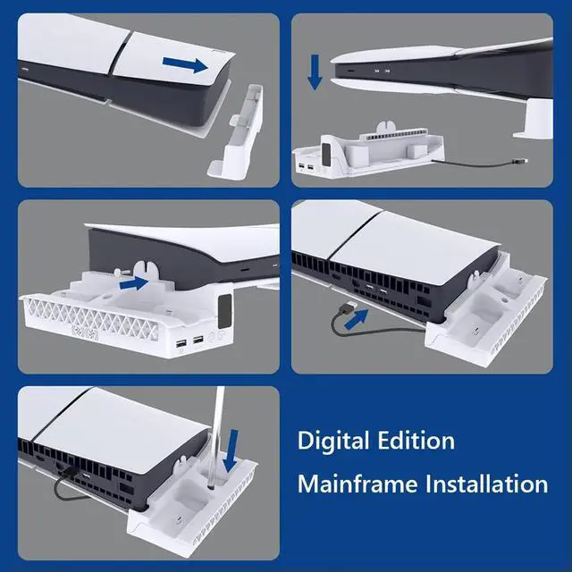 Main image of Horizontal Stand with Dual Controller Charger Headset Holder Cooling Stand for Slim Disc & Digital Editions