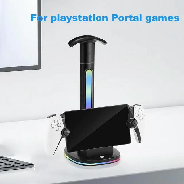 Alt view image 2 of 3 - RGB Charging Stand with 2 USB 2.0 Ports Headphones Stand Console Charger Stand Base for Portal for Portal