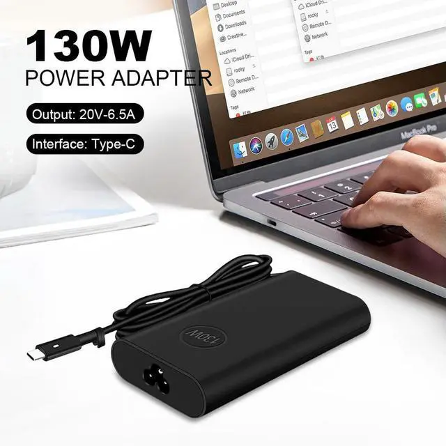 Alt view image 3 of 3 - 130W USB Type C AC Laptop Adapter Power Charger 20V 6.5A for XPS 17 9700 9710 9720 9730 for Precision 5550 5750 3560