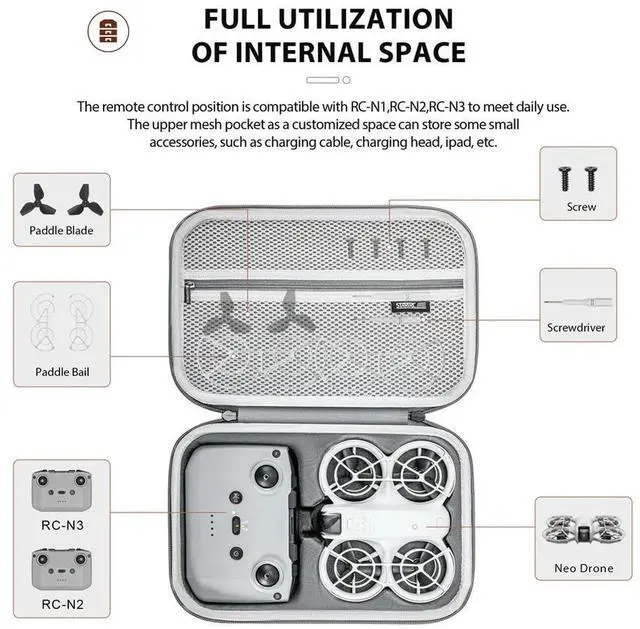 Alt view image 3 of 3 - Portable Case for Neo Drone Waterproof Portable Handbag Dustproof Travel Case for RC Controller Accessories