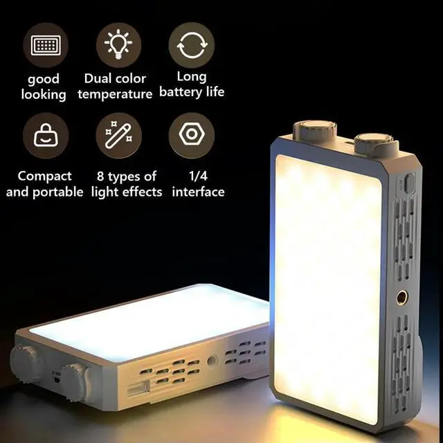 Alt view image 2 of 3 - 40W LED Camera Light 4400mAh Rechargeable Handheld Fill Light Photography Lighting Portable Light Panel for Photography