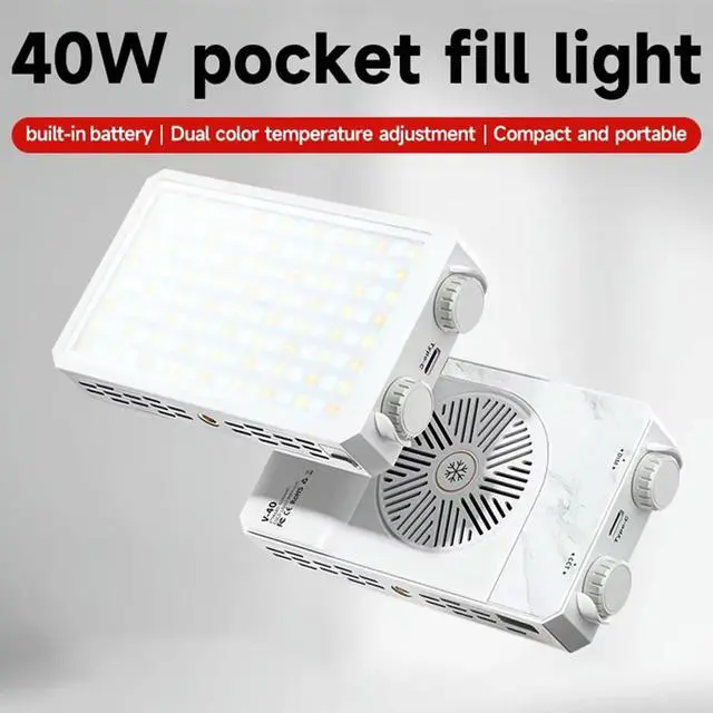 Alt view image 3 of 3 - 40W LED Camera Light 4400mAh Rechargeable Handheld Fill Light Photography Lighting Portable Light Panel for Photography