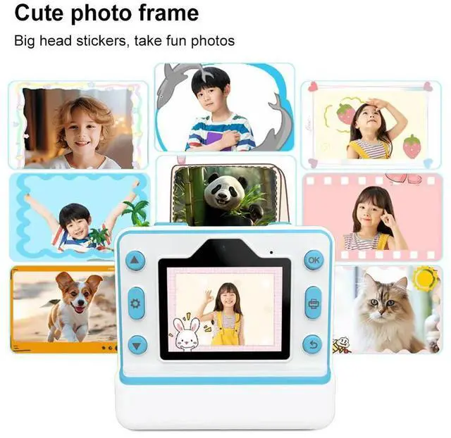 Alt view image 2 of 3 - Kids Mini Instant Print Camera 2.4 Screen Digital Photo Camera 30MP HD 1080P Photo Printing Camera with 3 Rolls Print Paper