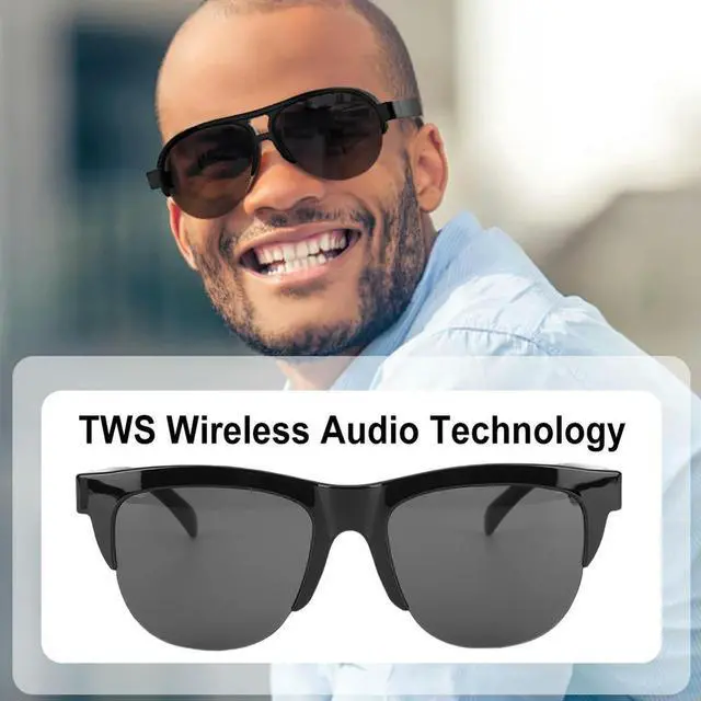 Alt view image 3 of 3 - 144 Languages Glasses Translator Bluetooth-Compatible 5.3 Wireless Translation Earbuds Open Ear Sunglasses for Men & Women