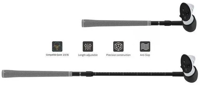 Main image of VR Golf Club Realistic VR Golf Simulator Handle Non-Slip 80 Degree Keep Tracking for Quest 3S/Quest 3/Quest 2 Controller