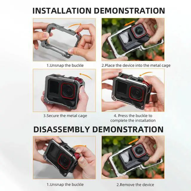 Main image of Aluminum Case with Cold Shoe Mount Camera Protective Frame Housing Sleeve for Ace Pro 2 Camera Accessories