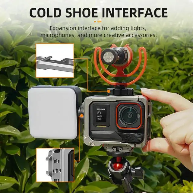 Alt view image 3 of 3 - Aluminum Case with Cold Shoe Mount Camera Protective Frame Housing Sleeve for Ace Pro 2 Camera Accessories