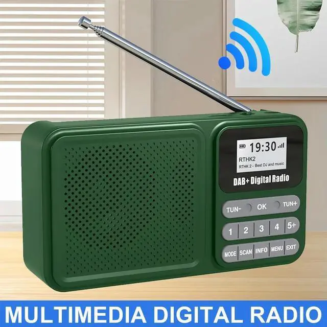 Alt view image 3 of 3 - Portable DAB+ Digital Radio Bluetooth-Compatible Supports U Disk TF Card MP3 Play Emergency Radio Receiver Wireless Speaker