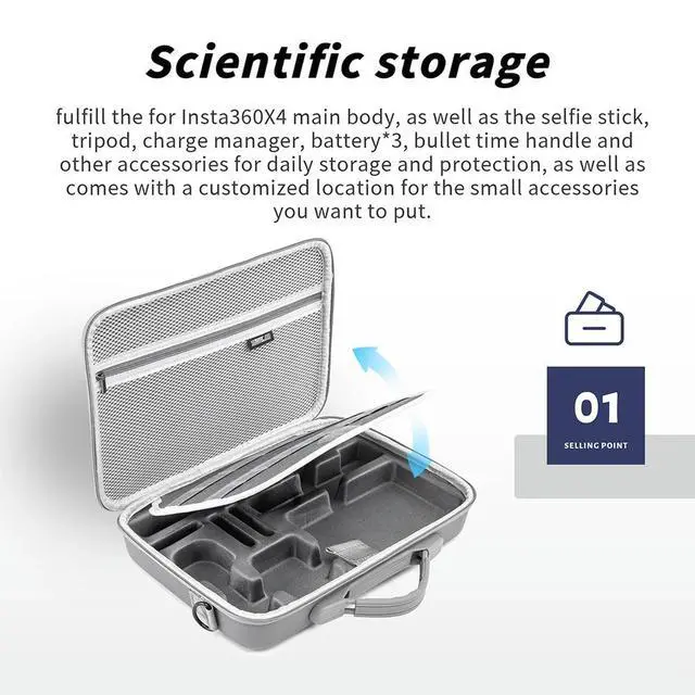 Alt view image 2 of 3 - Carrying Case Protective Case Shoulder Bag for X5 Camera and Other Accessories