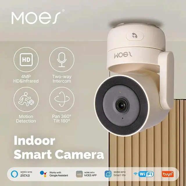 Alt view image 2 of 3 - IP Security Camera Infrared Night Vision 4MP HD Wireless CCTV Home Indoor Monitor Motion Detection Wireless Security Camera