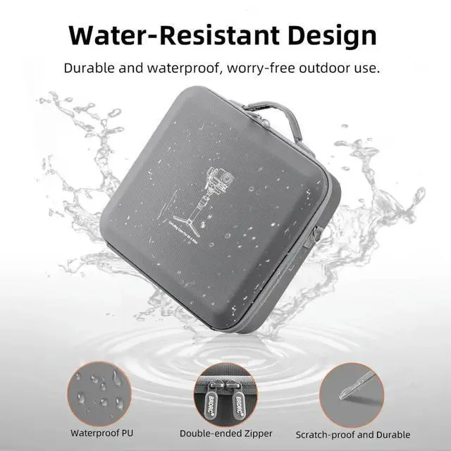 Alt view image 3 of 3 - For RS 4 Mini Carrying Case PU Travel Shoulder Bag Anti-Scratch Protective Travel Box Protective Case Stabilizer Accessories
