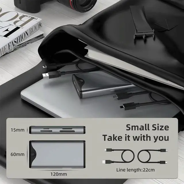 Main image of Dual-Bay M.2 NVMe SATA SSD Enclosure USB C To M.2 Adapter Capacity Up To 2x4TB for M Key & B+M Key 2230/2242/2260/2280 M.2 SSDs