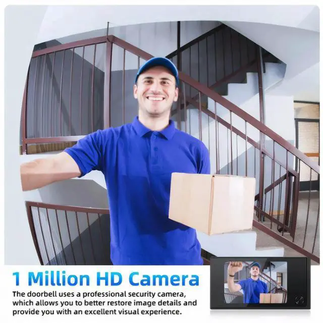 Alt view image 3 of 3 - 3.5 Inch Wireless Video Doorbell 120° Wide View Angle 1MP Peephole Viewer Electronic Peephole Doorbell for Home Security System