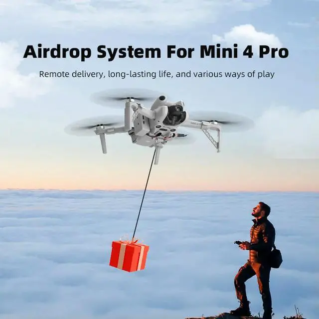 Alt view image 2 of 3 - For Mini 4 Pro Drone Airdrop Thrower System Payload Delivery Thrower Air Dropper Device for Fishing and Casting Farther