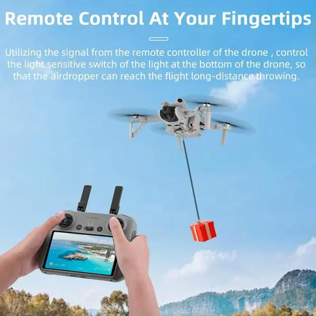 Alt view image 3 of 3 - For Mini 4 Pro Drone Airdrop Thrower System Payload Delivery Thrower Air Dropper Device for Fishing and Casting Farther