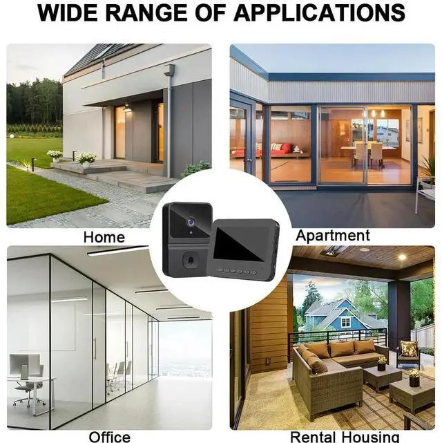Alt view image 3 of 3 - 2.4G Wi-Fi Wireless Video Doorbell with 4.3Inch IPS Display Dual Communication Doorbell HD Video Doorbell for Home Surveillance