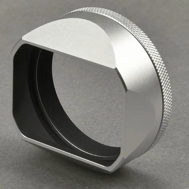 Alt view image 3 of 3 - with 49mm Adapter Ring Square l Lens Hood Shade Silver Square l Lens Hood for Fujifilm Fuji X100V X100F X100S Camera
