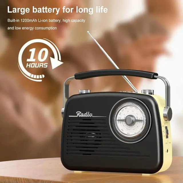 Alt view image 3 of 3 - Portable FM AM SW Radio Support TF Card Vintage Radio with BT Speaker for Home Office