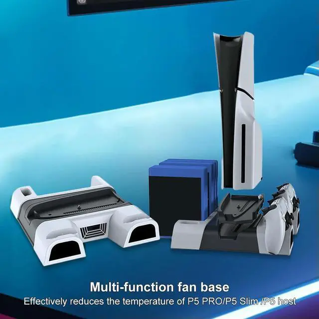 Alt view image 3 of 3 - Vertical Cooling Station Stand for Pro/Slim/Console Charging Station Dock Vertical Cooler System Game Disk Organizer