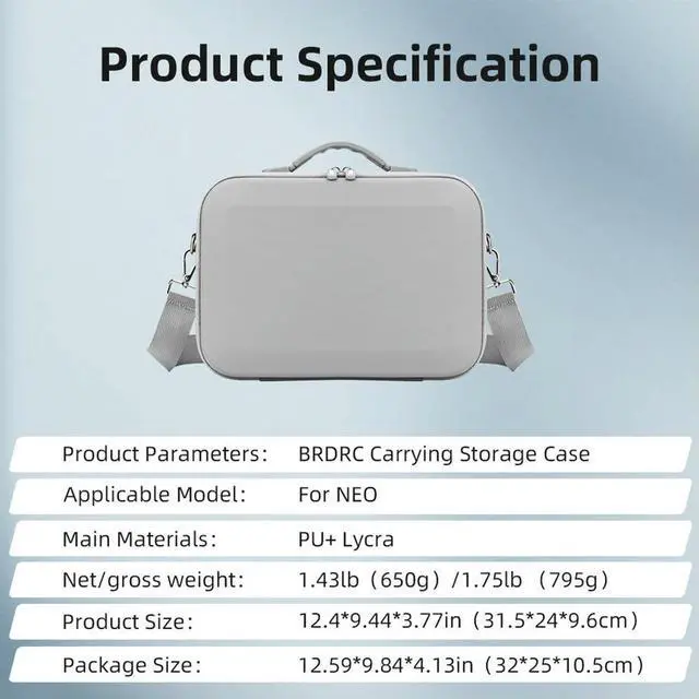 Main image of Carrying Case PU Leather Protective Bag Wear-Resistant Portable Shoulder Bag for Neo & Drone Accessories