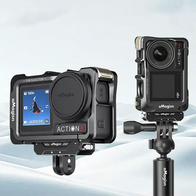Alt view image 3 of 3 - Protective Frame Quick Release with Lens Cover Camera Cage l Cage Protective Frame Housing Cage for Action 5 Pro/4/3