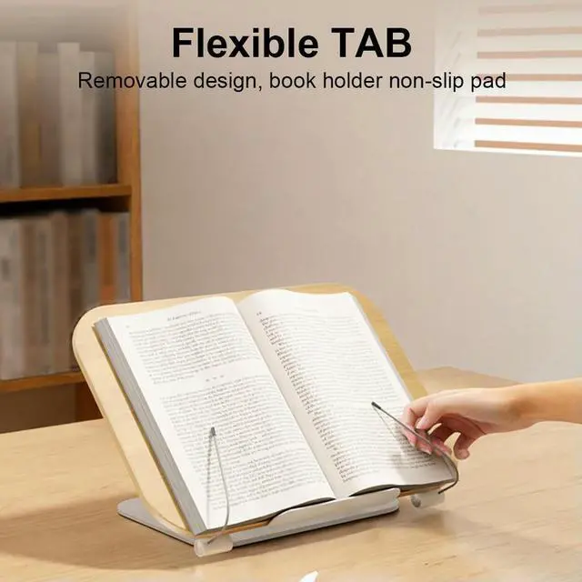 Alt view image 2 of 3 - Book Stand for Reading with 360 Degree Rotating Base Book Holder with Page Clips Recipe Book Holder for Laptop Recipe Textbook