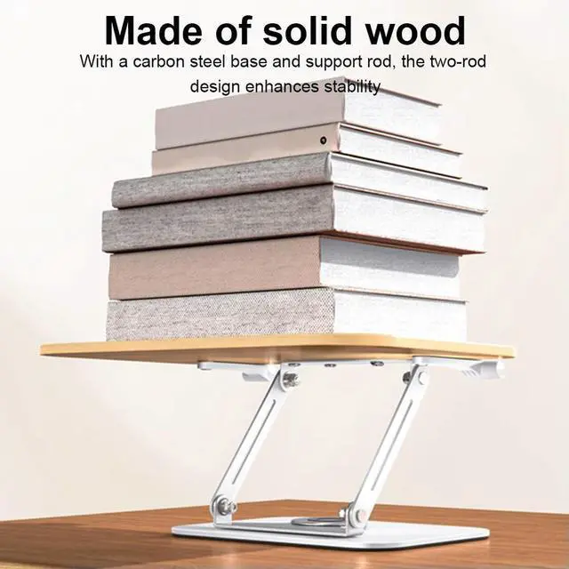 Alt view image 3 of 3 - Book Stand for Reading with 360 Degree Rotating Base Book Holder with Page Clips Recipe Book Holder for Laptop Recipe Textbook