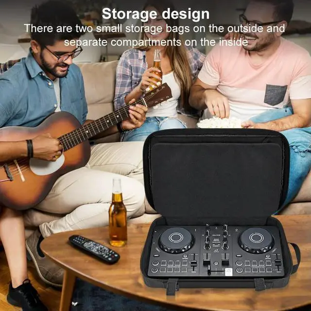 Alt view image 3 of 3 - DJ Controller Case Protective Carrying Case with Adjustable Shoulder Strap DJ Travel Carrying Bag for Pioneer DDJ-200/DDJ-WeGO4