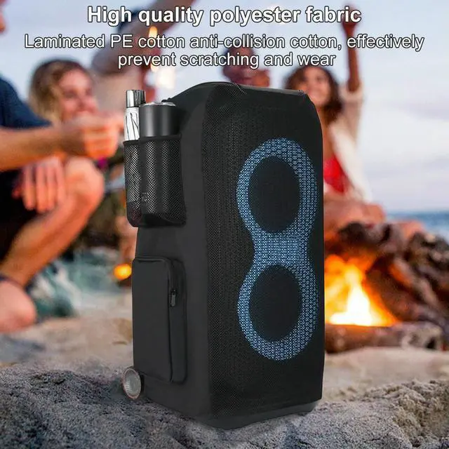 Alt view image 2 of 3 - Carrying Cover Case Multifunctional Mesh Slip Cover Scratch Resistant Speaker Protective Case for JBL PartyBox Stage 320 Speaker