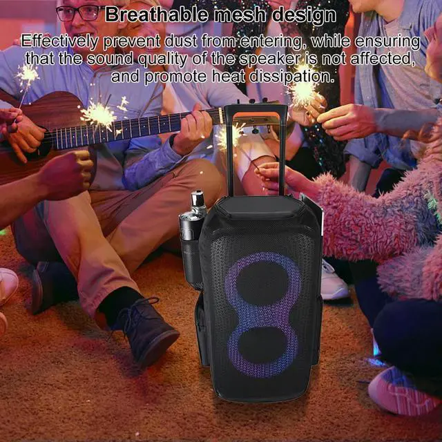 Alt view image 3 of 3 - Carrying Cover Case Multifunctional Mesh Slip Cover Scratch Resistant Speaker Protective Case for JBL PartyBox Stage 320 Speaker
