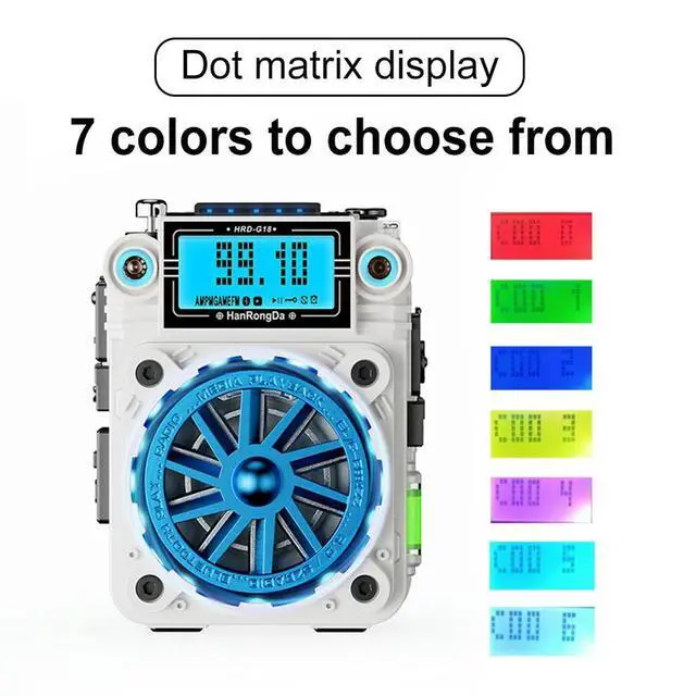 Alt view image 3 of 3 - Music Player Bluetooth-Compatible 5.2 Speaker TF Card/3.5mm Loudspeaker with Color Lights for Home/Outdoor/Party/Birthday Gift