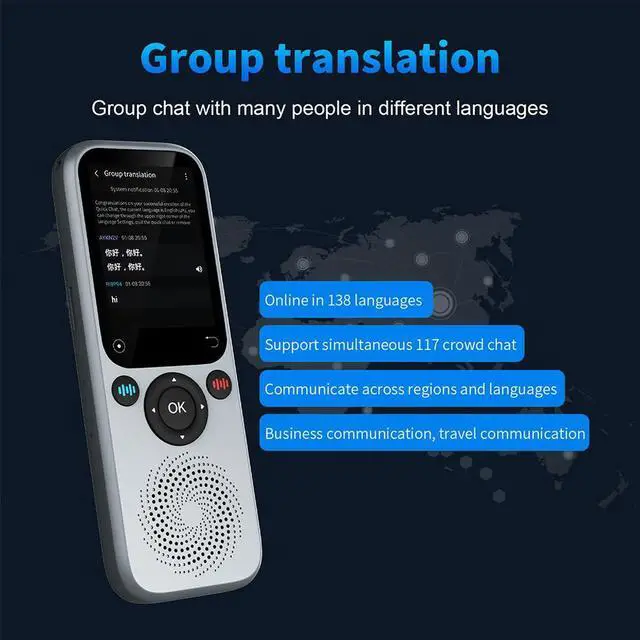 Alt view image 3 of 3 - Real Time Translation Device 138 Languages 2inch Touch Screen Portable Instant Translator Voice Translator for Foreign Travel