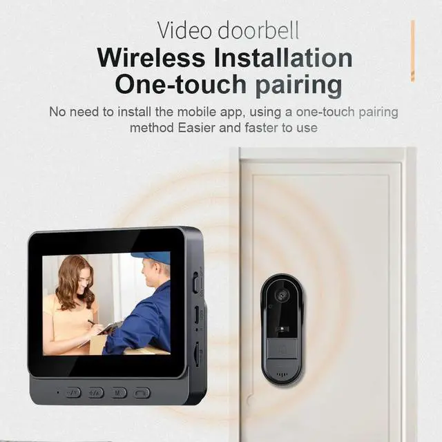 Alt view image 2 of 3 - 2.4G Wireless Video Doorbell HD Doorbell Camera 4.3 Inch IPS Screen Home Security Door Eye Camera for Home Office Apartment