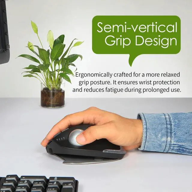 Alt view image 3 of 3 - Wireless Vertical Gaming Mouse 2.4G Adjustable Ergonomic Mice 8 Buttons 4800DPI 5 Level DPI for PC Computer Accessories