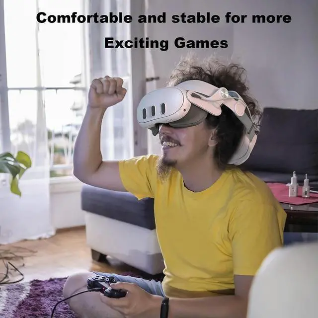 Alt view image 2 of 3 - Adjustable VR Replacement Elite Strap Reduces Pressure with 5000mAh Pack Extend Playtime VR Accessories for Quest 3