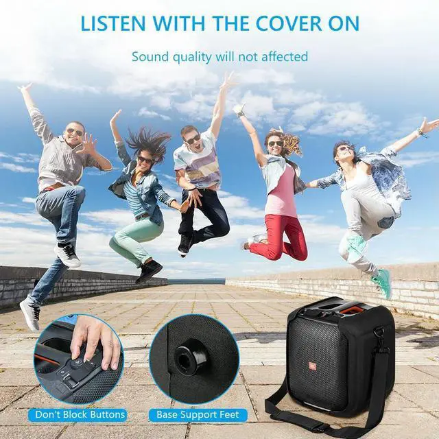 Alt view image 2 of 3 - EVA Speaker Cover Anti Drop Protective Cover with Shoulder Strap and Base Support Feet for JBL Partybox Encore Essential Speaker