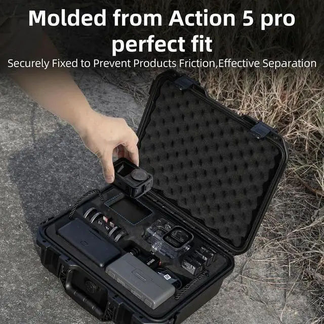 Alt view image 2 of 3 - Hard Carrying Case Waterproof Portable Case Shockproof Box Secure Case for Action 5 Pro Camera Accessories