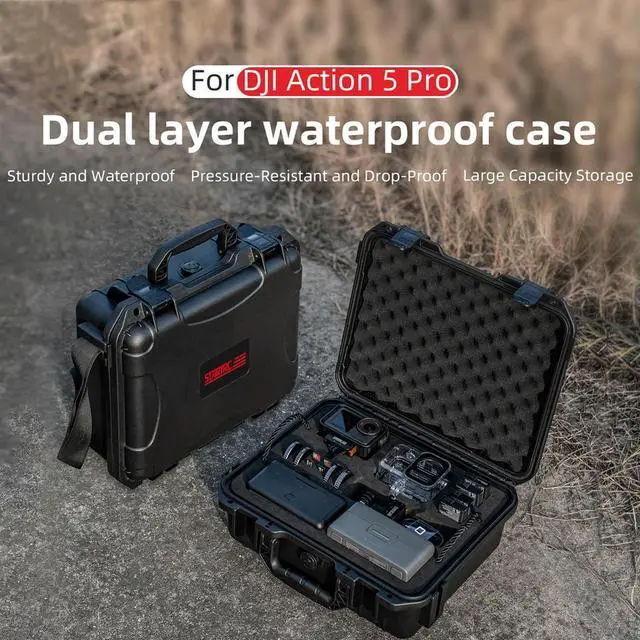 Alt view image 3 of 3 - Hard Carrying Case Waterproof Portable Case Shockproof Box Secure Case for Action 5 Pro Camera Accessories
