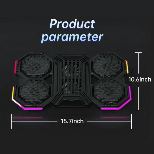 Main image of Laptop Cooler Cooling Pad 2 USB Ports Laptop Cooling Stand with 6 Quiet Fans Gaming Laptop Stand for 12-21 Inch Gaming Notebooks