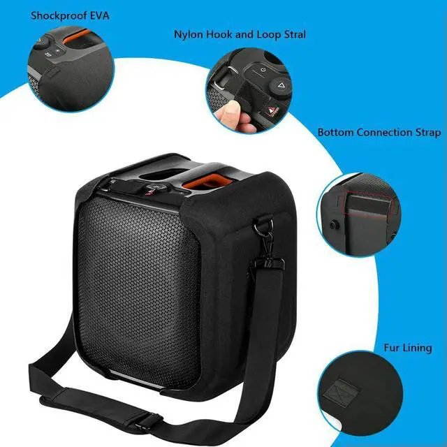 Alt view image 3 of 3 - EVA Speaker Cover Anti Drop Protective Cover with Shoulder Strap and Base Support Feet for JBL Partybox Encore Essential Speaker
