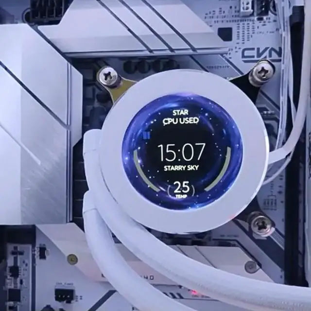 Alt view image 2 of 3 - 2.1inch Computer Temperature Monitoring IPS Dynamic Round Computer Secondary Screen CPU/GPU/RAM/HDD AIDA64 for Water Cooling