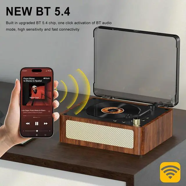 Alt view image 3 of 3 - Wireless CD Player Bluetooth-Compatible Rechargeable CD Music Player 3.5mm AUX Desktop CD Player Home Decor