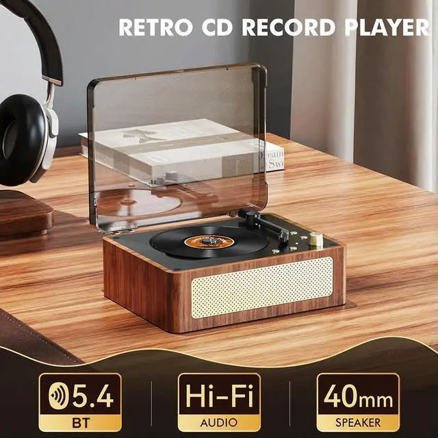 Alt view image 2 of 3 - Wireless CD Player Bluetooth-Compatible Rechargeable CD Music Player 3.5mm AUX Desktop CD Player Home Decor