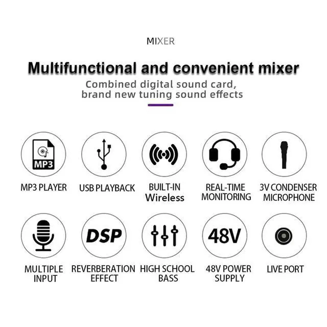 Alt view image 3 of 3 - 8 6 Channel Professional Mixing Console Soundcard USB Play Record DJ Audio Mixer