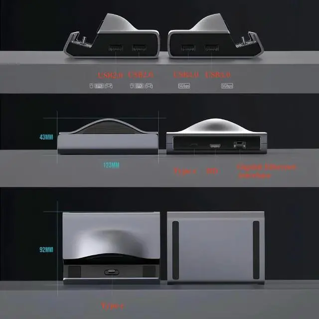 Alt view image 2 of 3 - Dock Station SSD Expandable PCIe NVMe Slot Charging Base Charging Dock for Ayn Odin 2 Portal/Odin 2/Odin 2 Mini Console