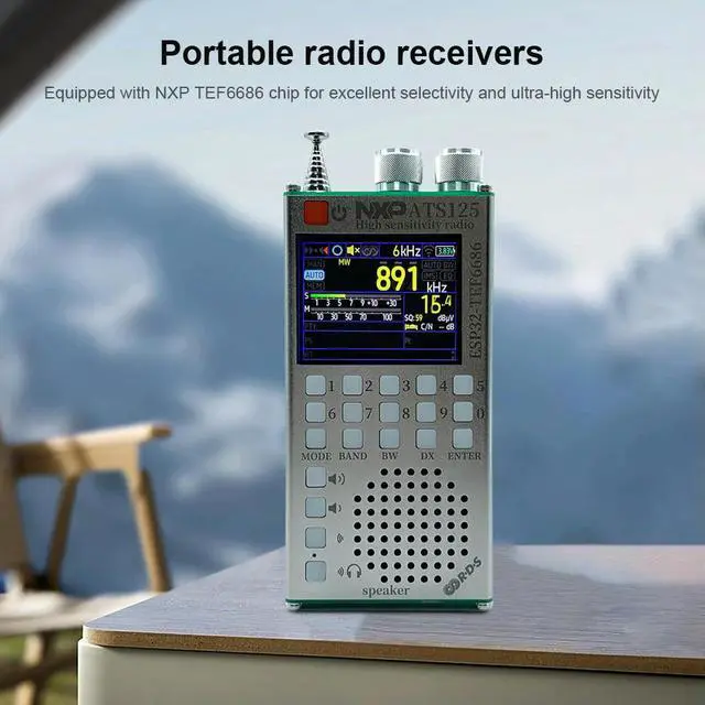 Alt view image 3 of 3 - ATS125 High Sensitivity Radio TEF6686 Chip Multifunctional BT Radio 2.4 Inch Touch Screen RDS Data Display Radio for Home Office